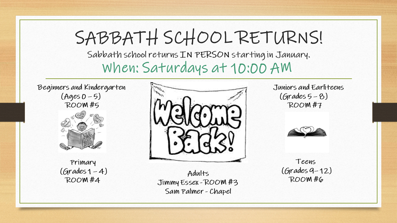 Sabbath School Returns!
