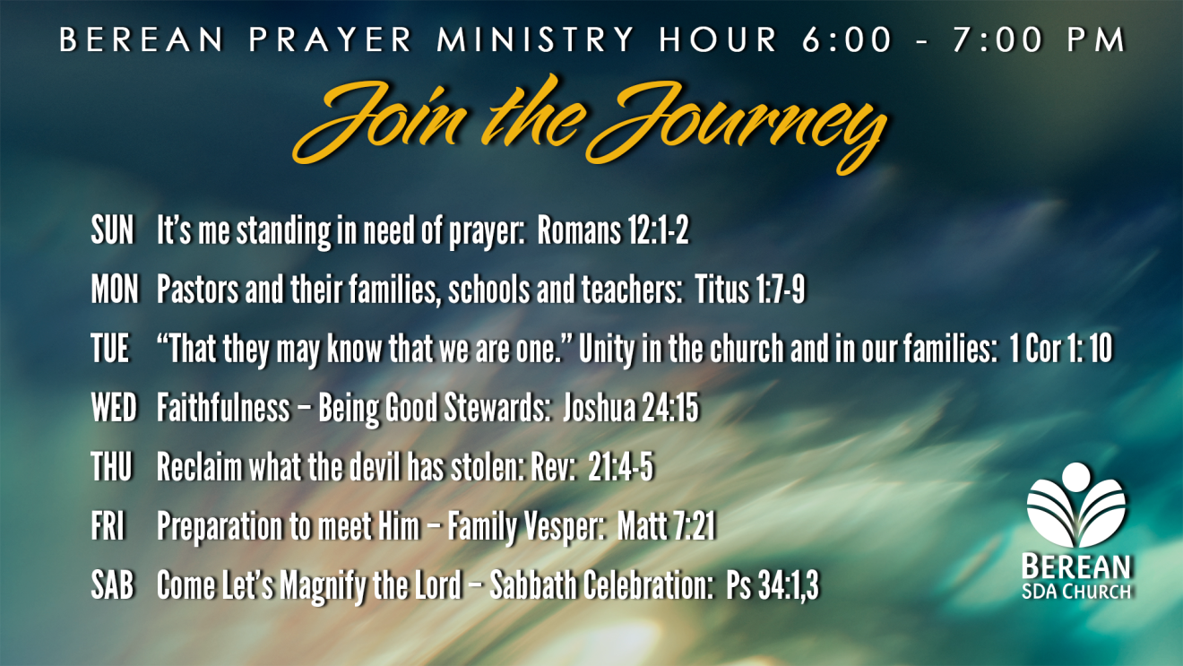 Berean Prayer Ministry | ＂Join the Journey!＂