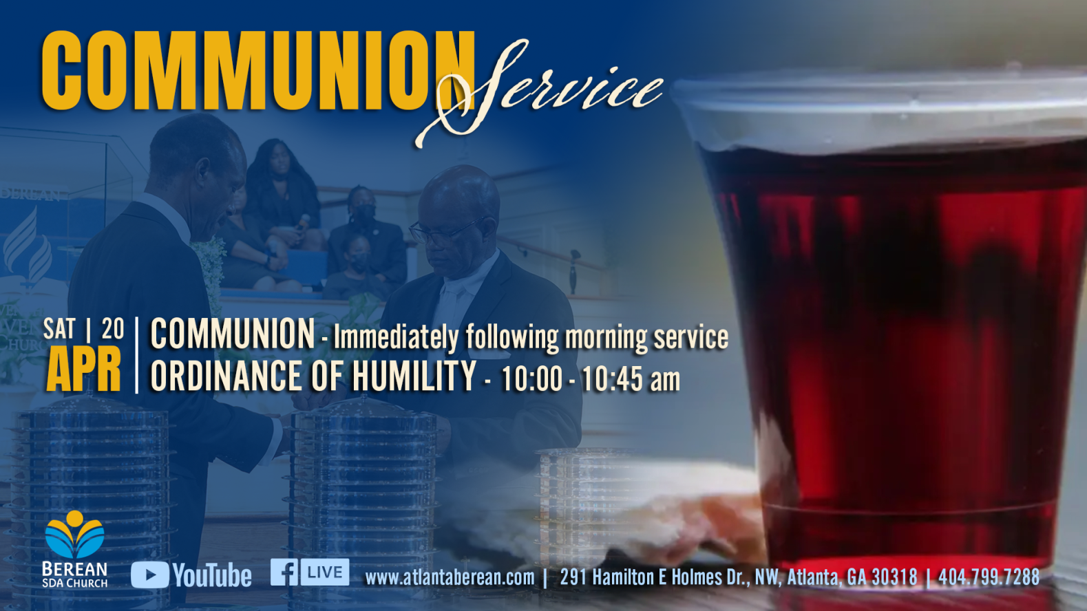 Communion Service & Ordinance of Humility | Sabbath April 20th