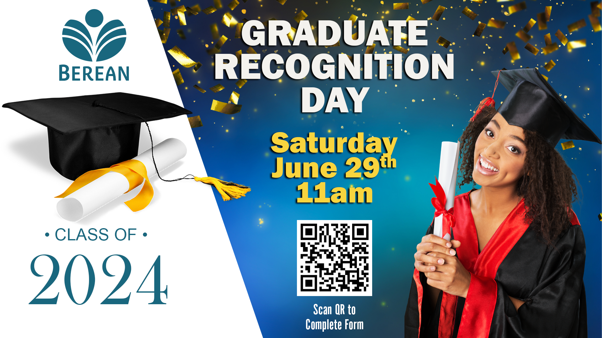 Berean Graduate Recognition Day | Saturday, June 29th @ 11:00 am ...