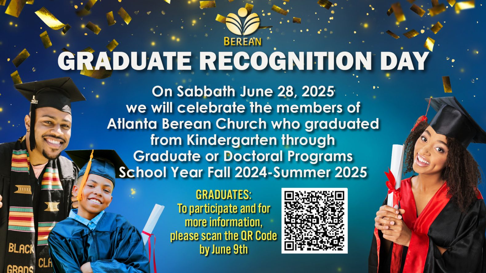 Berean 2025 Graduate Recognition Day | Sabbath, June 28th @ 11:00 AM